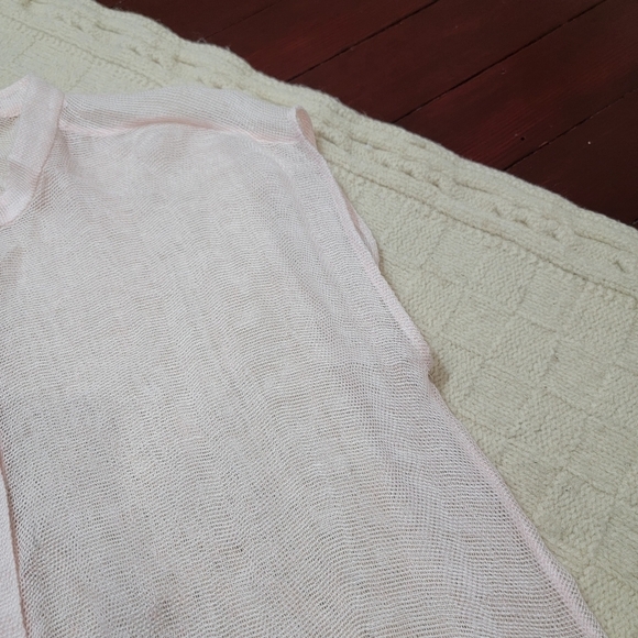 Eileen Fisher Organic Linen Fishnet Tunic size S/M Light Pink - Picture 4 of 11